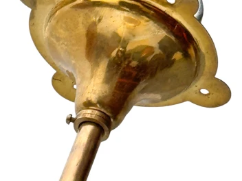 Arts & Crafts Brass Pendant with Glass Shade, 1900s